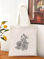 Futurecen - Floral Graphic Shopper Bag  - Women Tote Bags