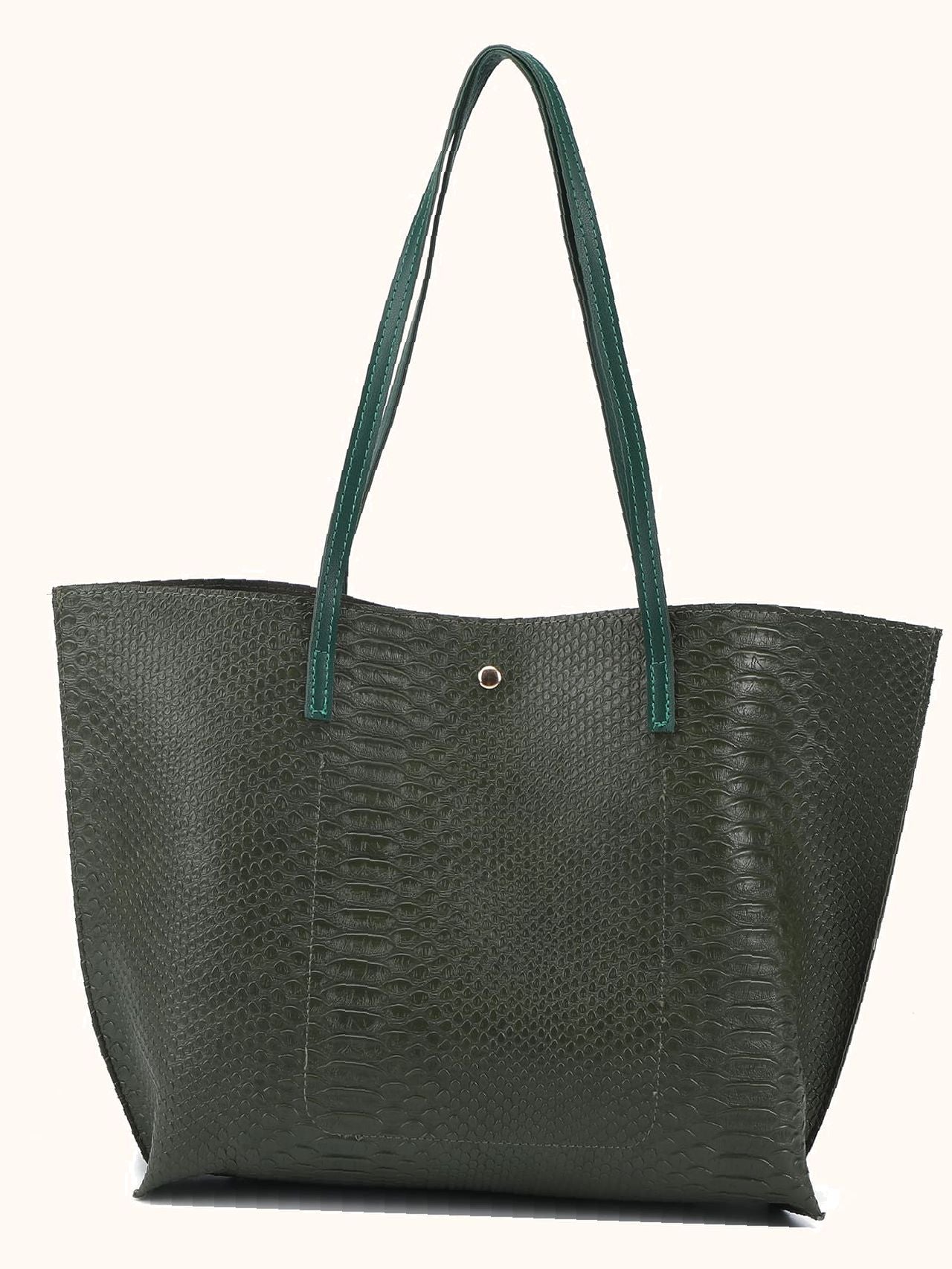 Futurecen - Metallic Pebble Embossed Tassel Decor Tote Bag  - Women Tote Bags