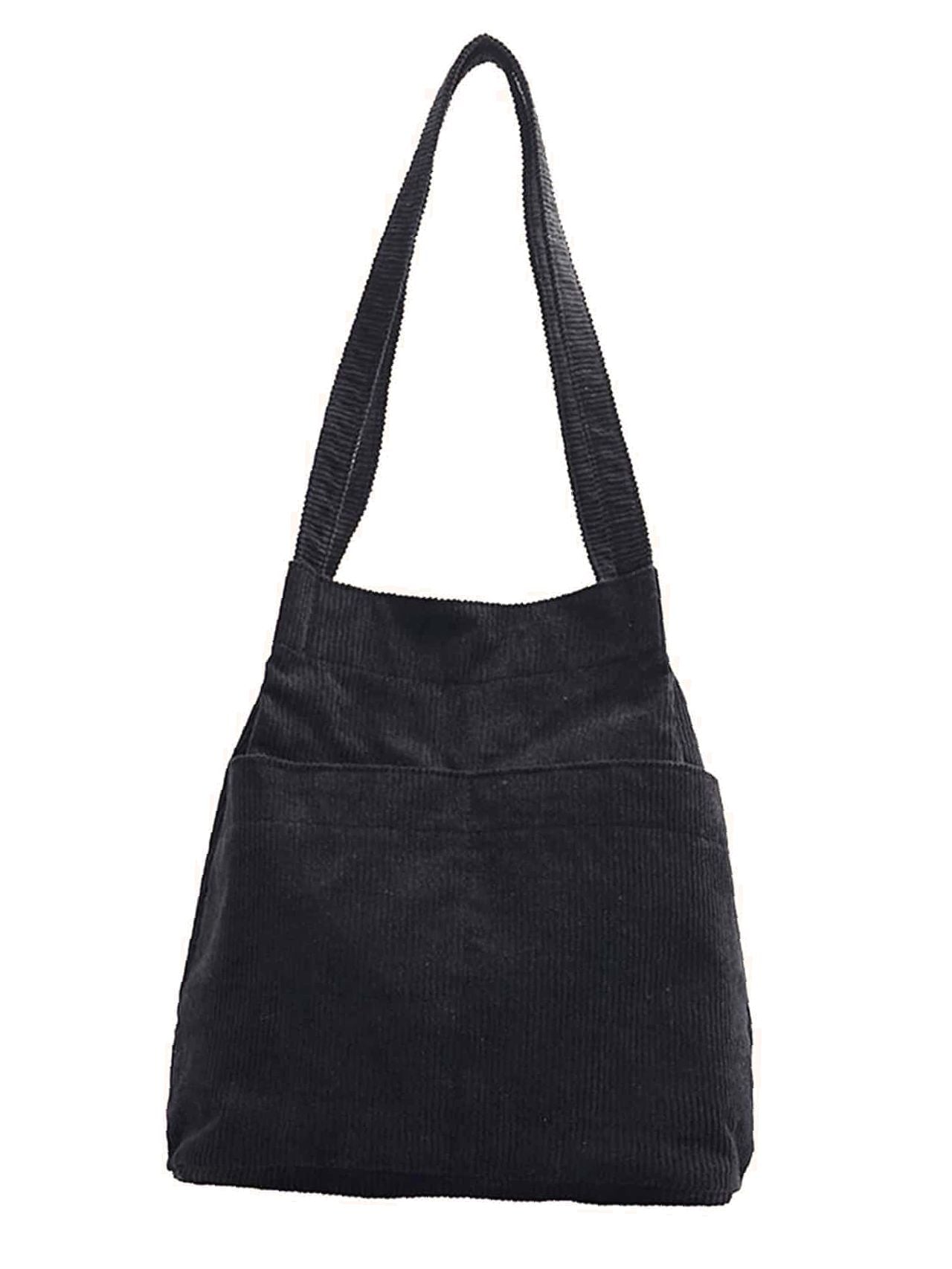 Futurecen - Side Pocket Corduroy Tote Bag  - Women Tote Bags