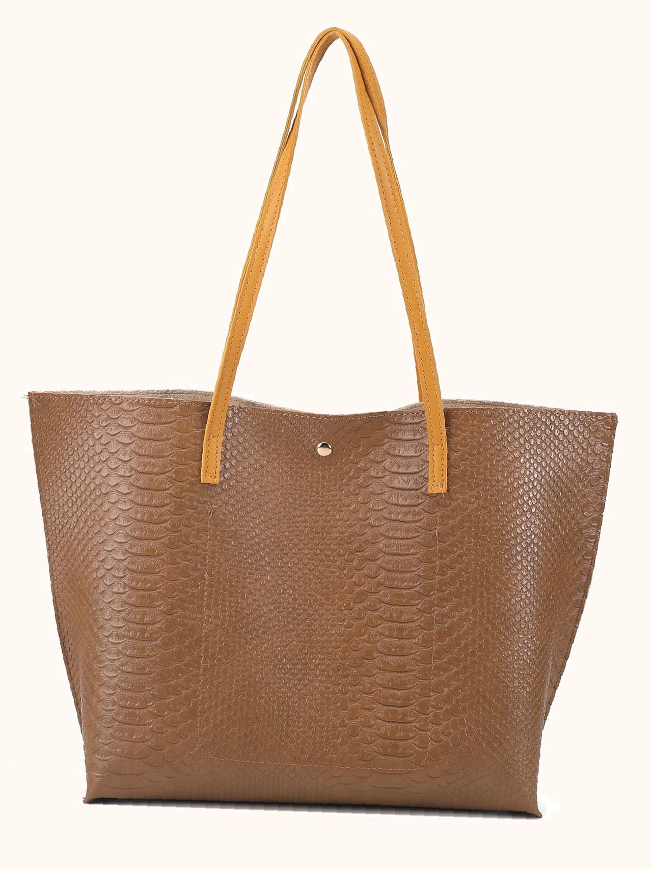 Futurecen - Metallic Pebble Embossed Tassel Decor Tote Bag  - Women Tote Bags