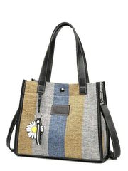 Futurecen - Floral Graphic Colorblock Tote Bag  - Women Tote Bags