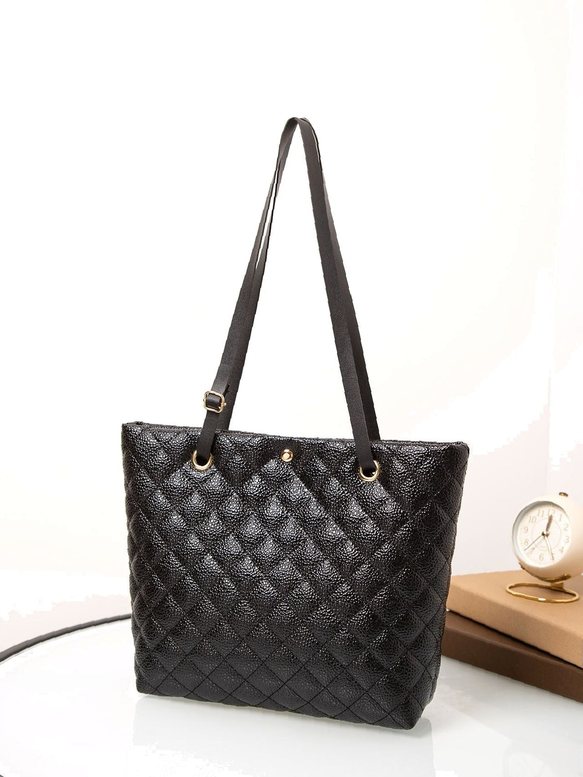 Futurecen - Quilted Pattern Shoulder Tote Bag  - Women Tote Bags