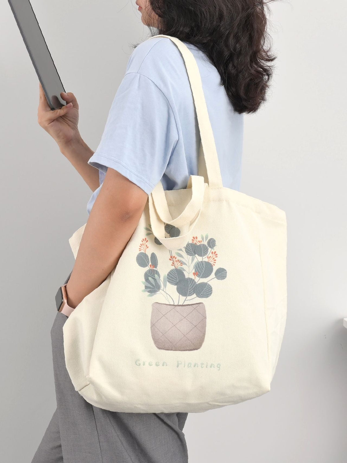 Futurecen - Floral Graphic Shopper Bag  - Women Tote Bags