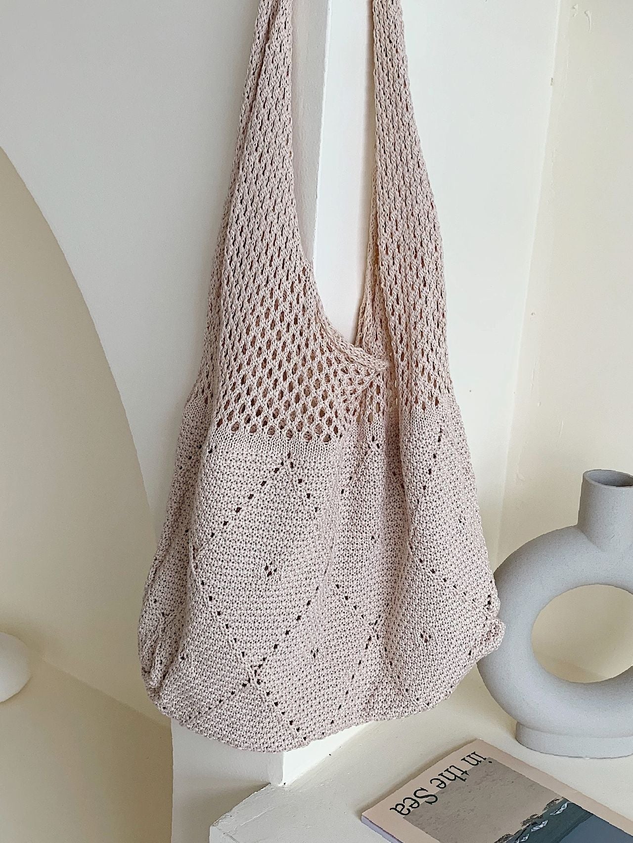 Futurecen - Minimalist Knitting Design Shopper Bag  - Women Tote Bags