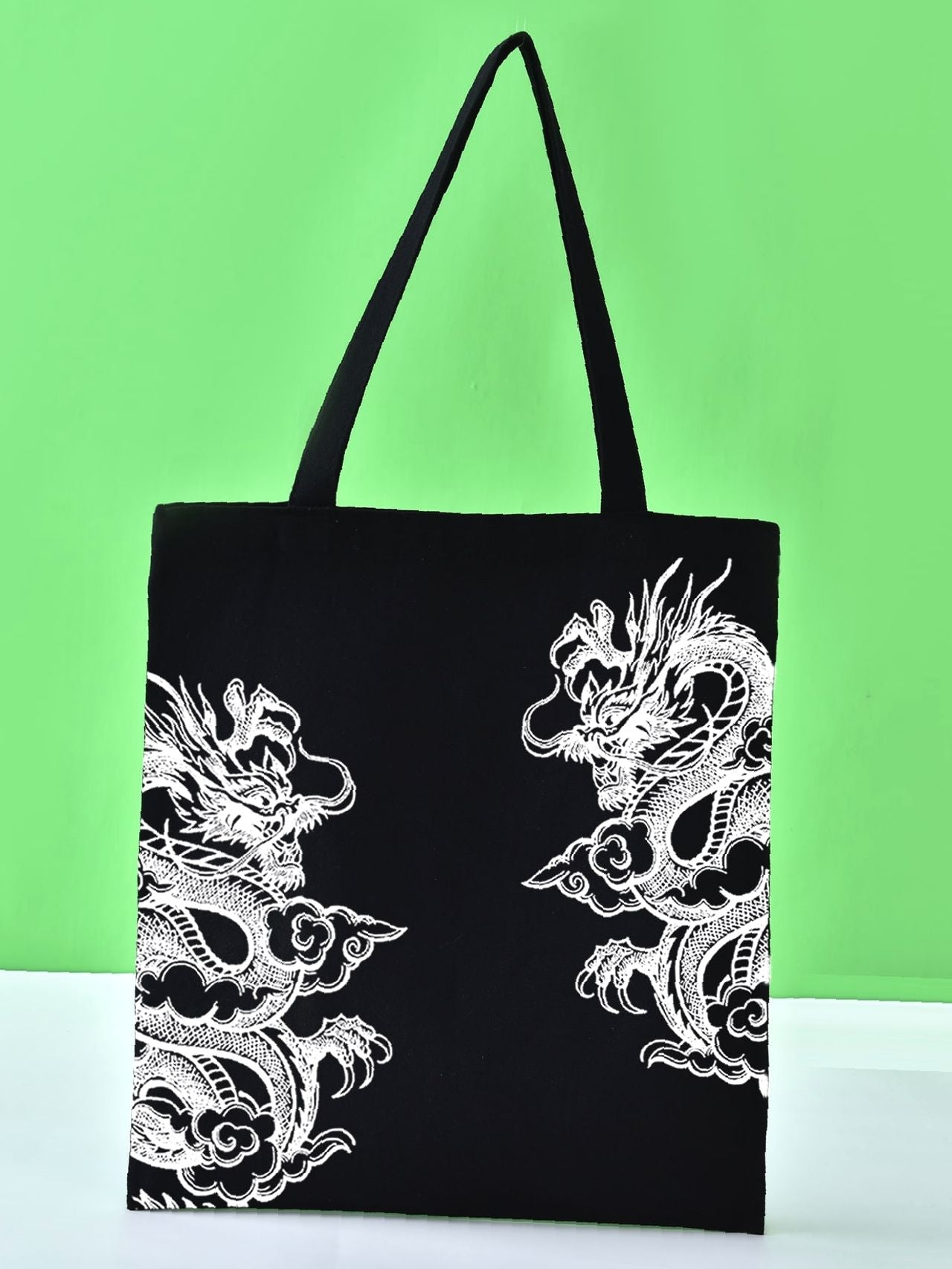 Futurecen - Chinese Dragon Graphic Shopper Bag  - Women Tote Bags