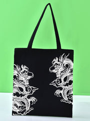 Futurecen - Chinese Dragon Graphic Shopper Bag  - Women Tote Bags