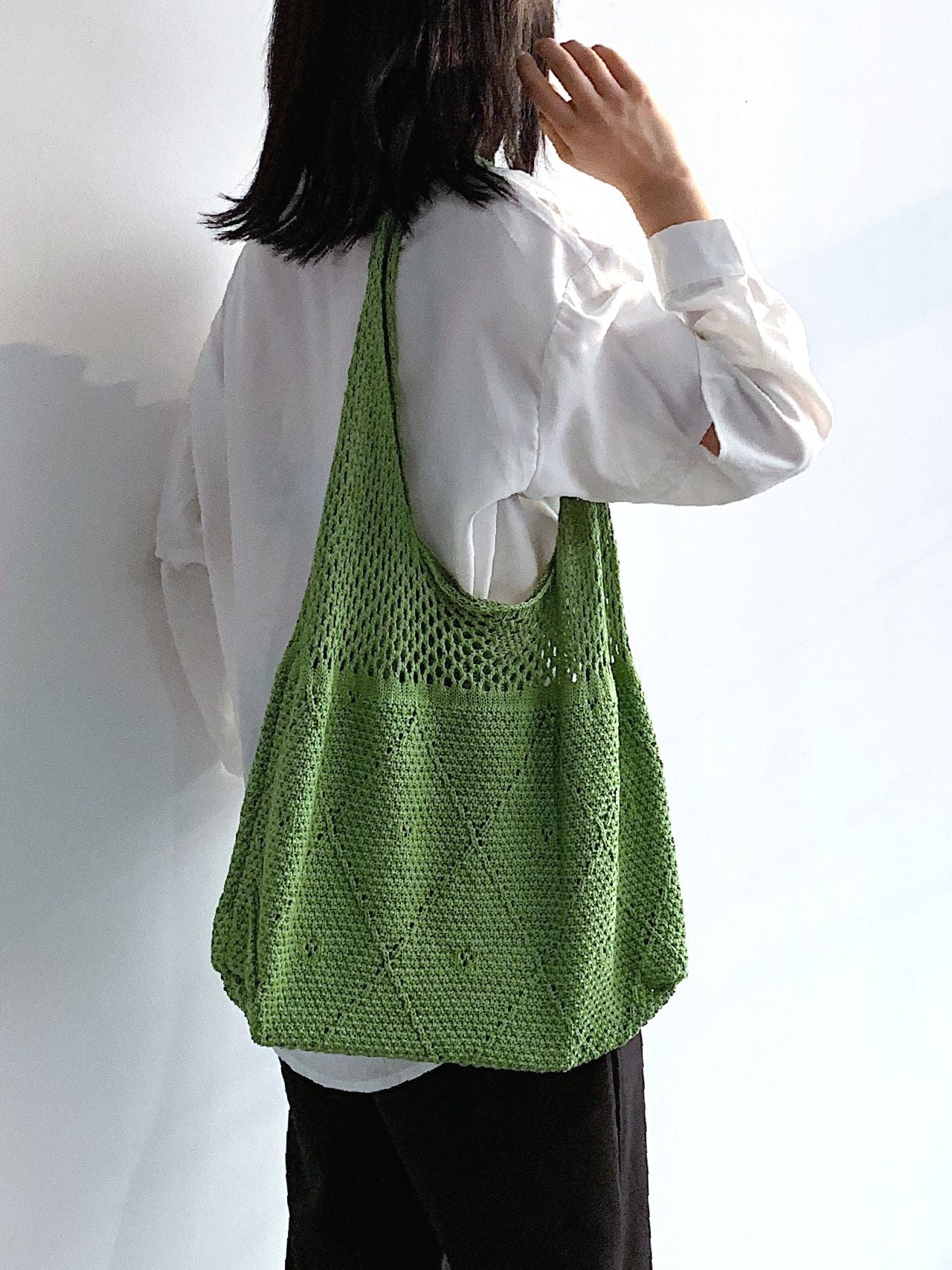 Futurecen - Minimalist Large Capacity Crochet Bag  - Women Tote Bags