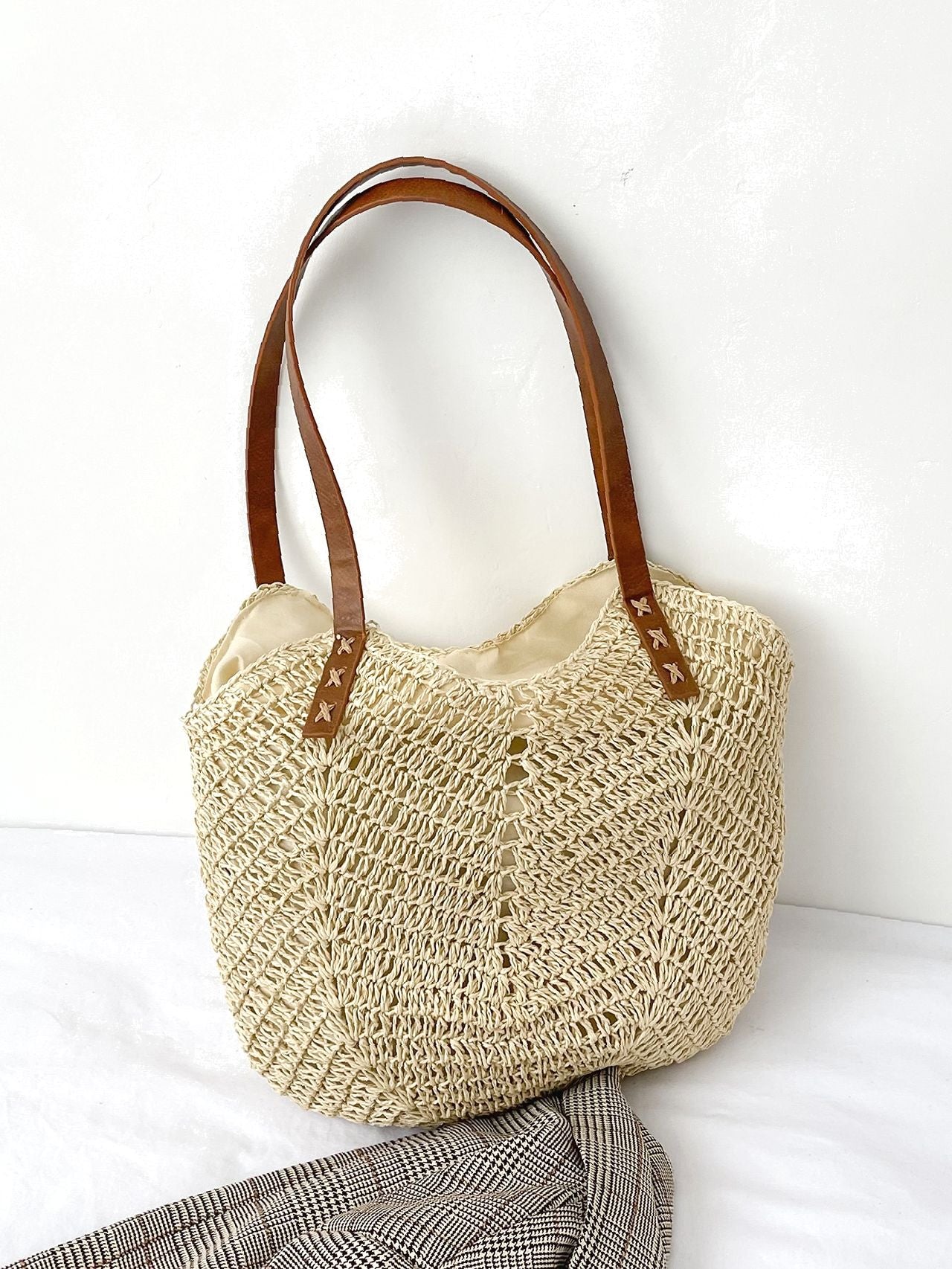 Futurecen - Minimalist Large Capacity Straw Bag  - Women Tote Bags