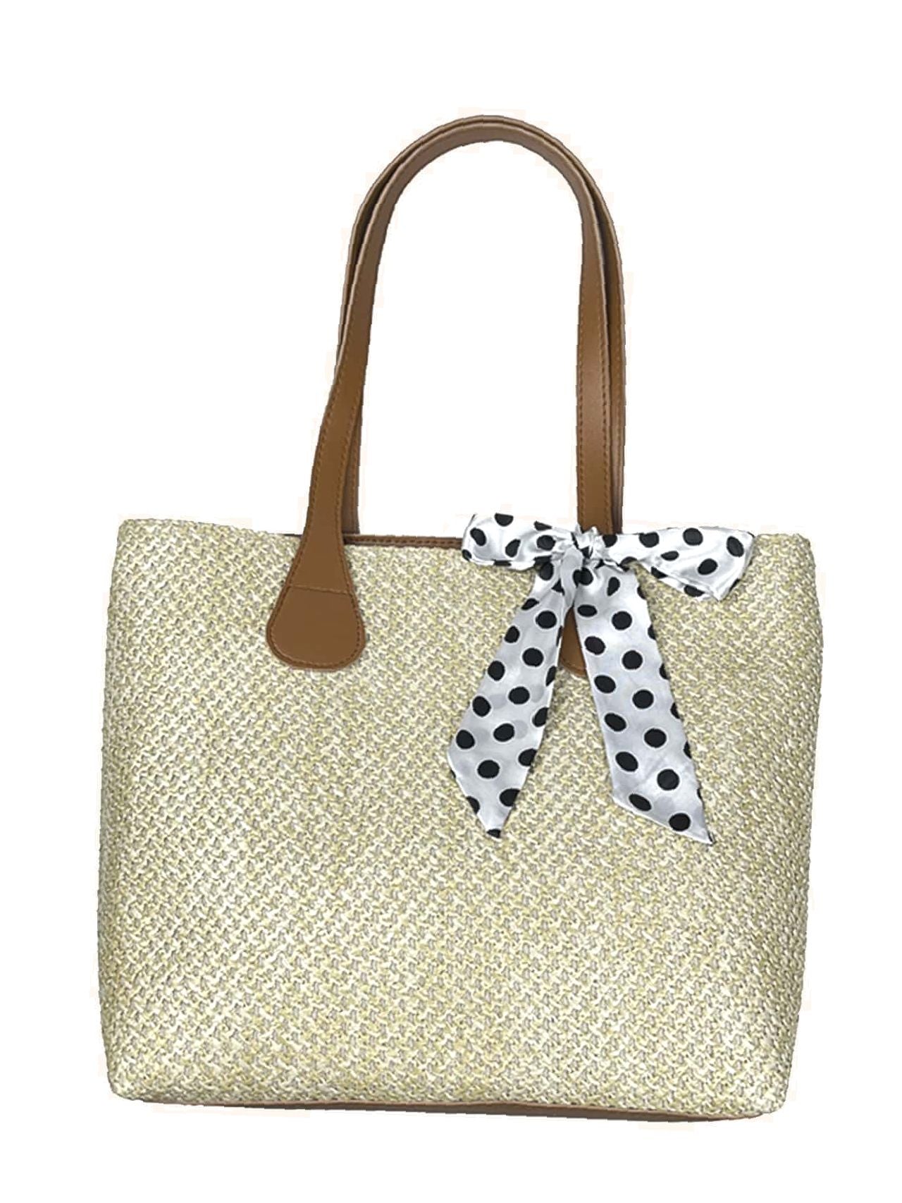 Futurecen - Bow Decor Large Capacity Tote Bag  - Women Tote Bags