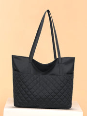 Futurecen - Argyle Quilted Large Capacity Shoulder Tote Bag  - Women Tote Bags