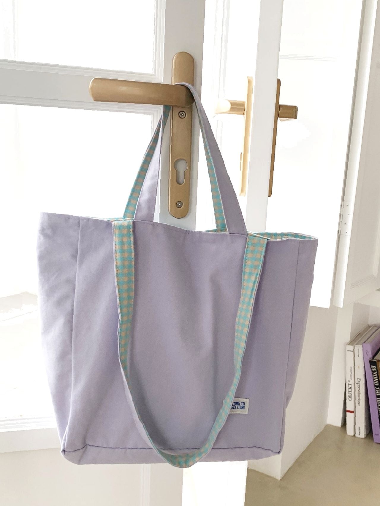 Futurecen - Gingham Reversible Tote Bag  - Women Tote Bags