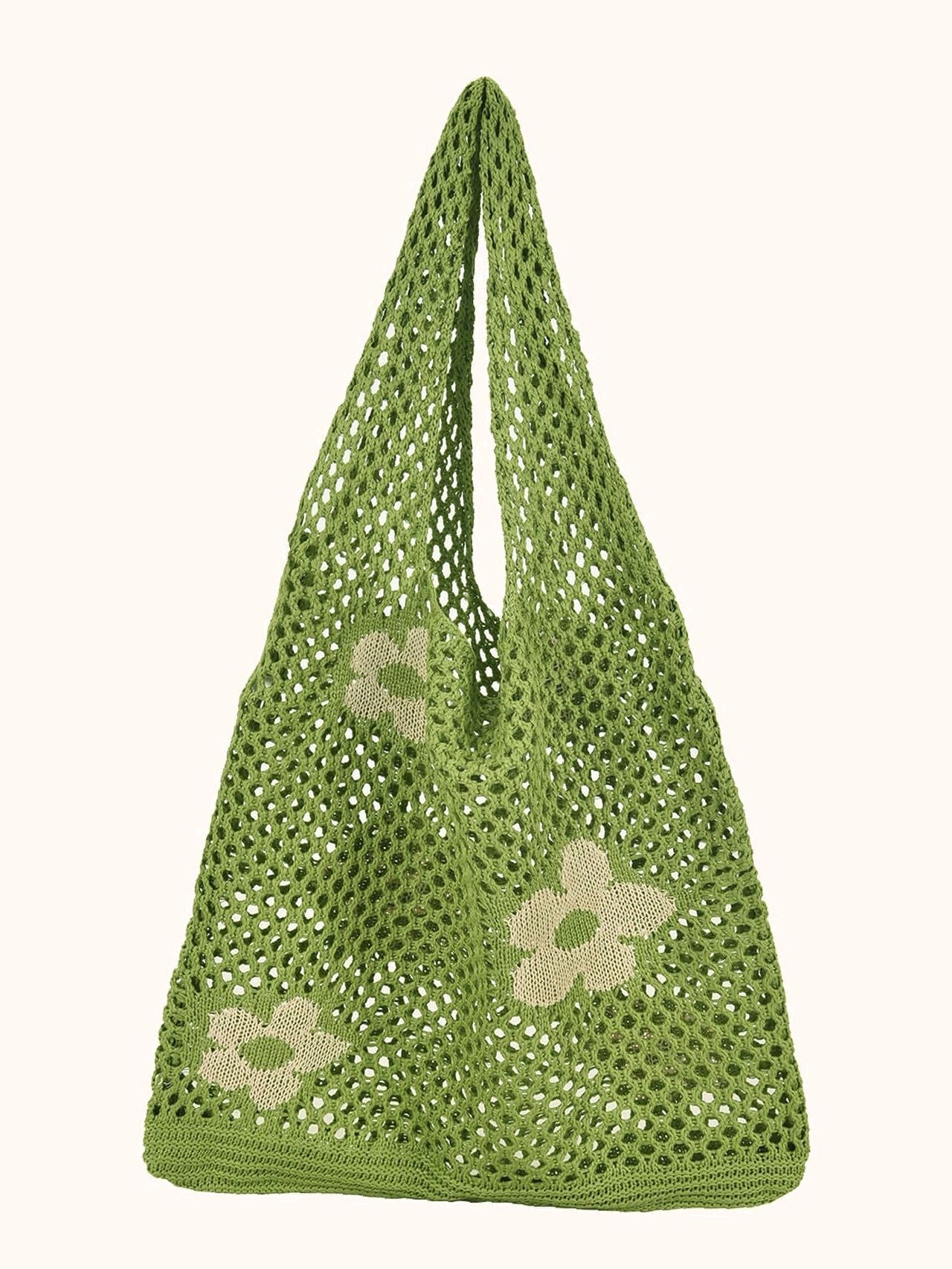 Futurecen - Floral Pattern Crochet Tote Bag  - Women Tote Bags