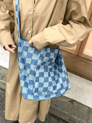 Futurecen - Checkered Graphic Shopper Bag  - Women Tote Bags