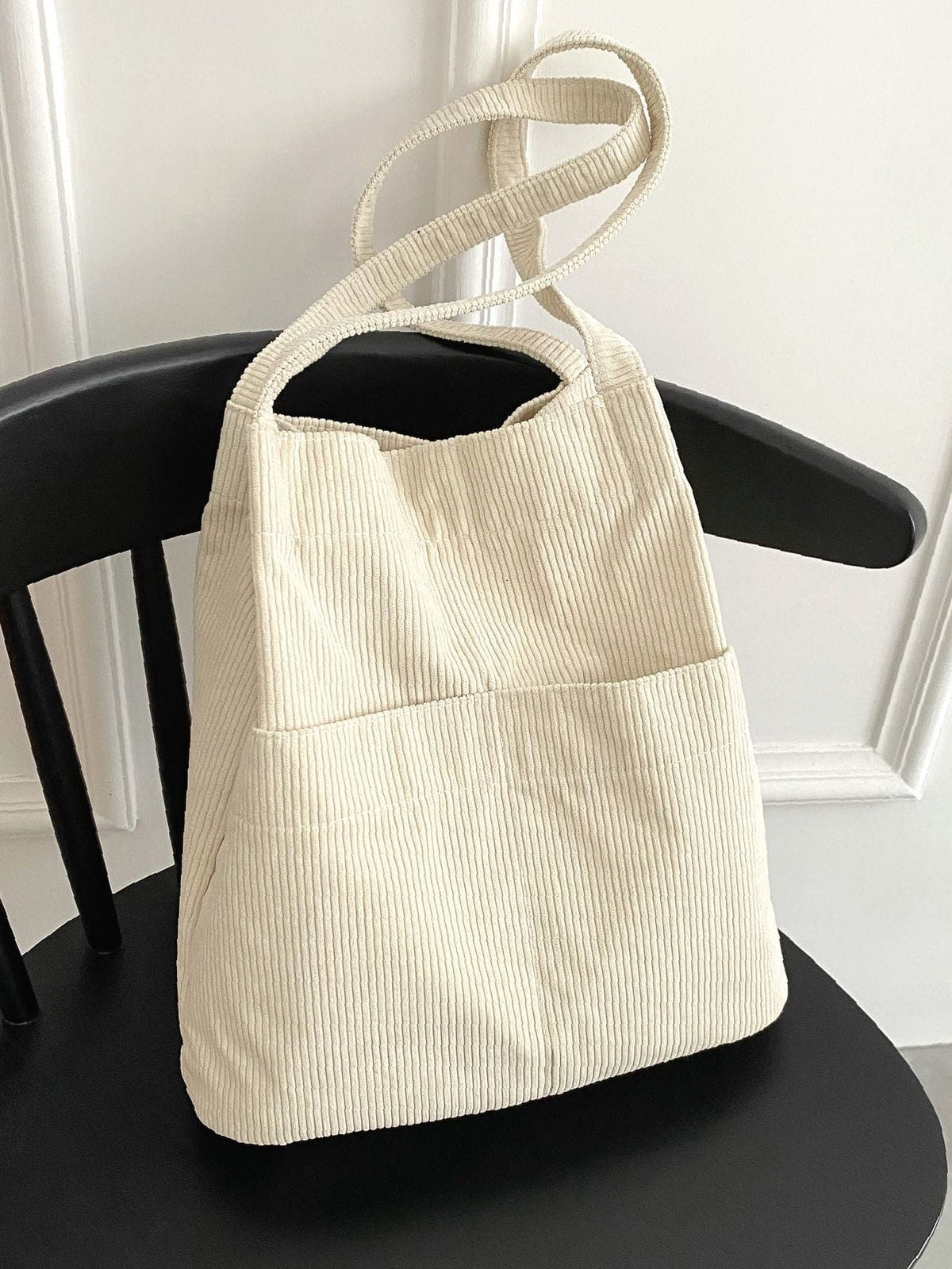 Futurecen - Minimalist Corduroy Tote Bag  - Women Tote Bags