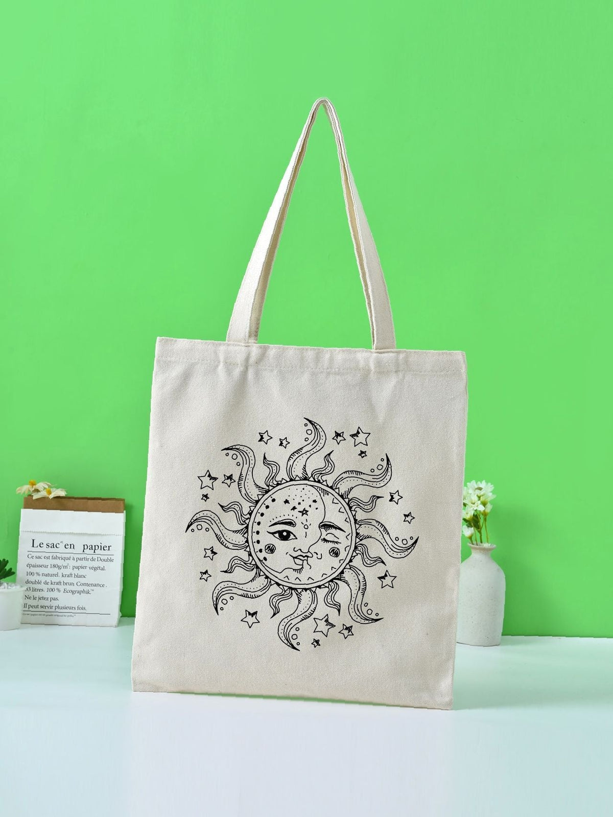 Futurecen - Sun Graphic Shopper Bag  - Women Tote Bags