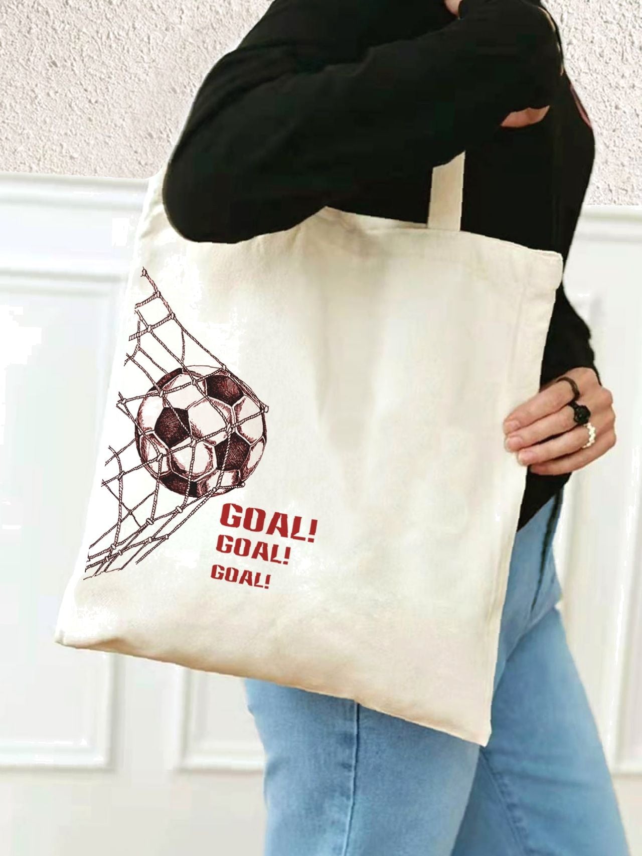 Futurecen - Football & Letter Graphic Shopper Bag  - Women Tote Bags