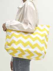 Futurecen - Chevron Graphic Canvas Shoulder Tote Bag  - Women Tote Bags