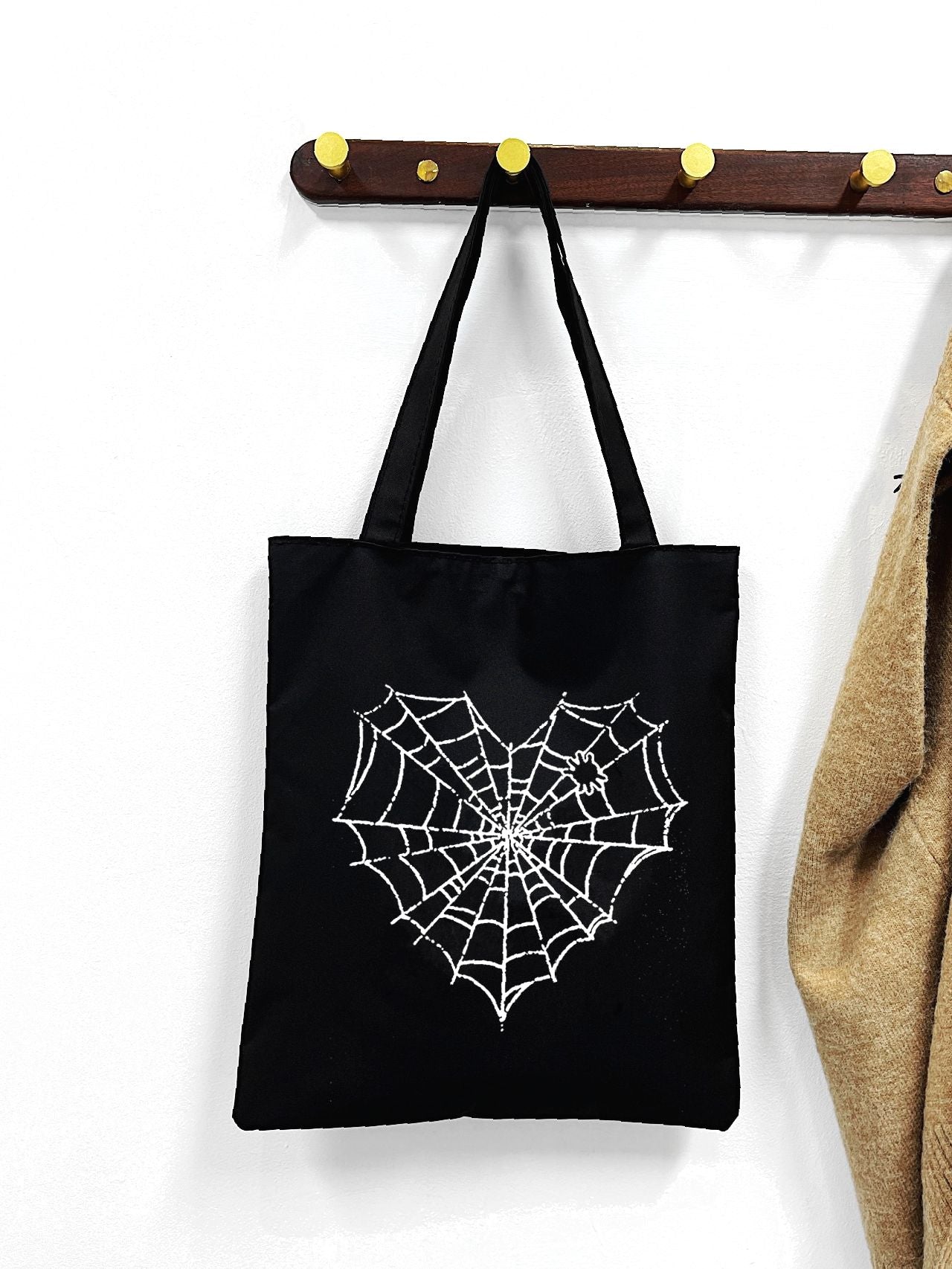 Futurecen - Spider Web Print Shopper Bag  - Women Tote Bags