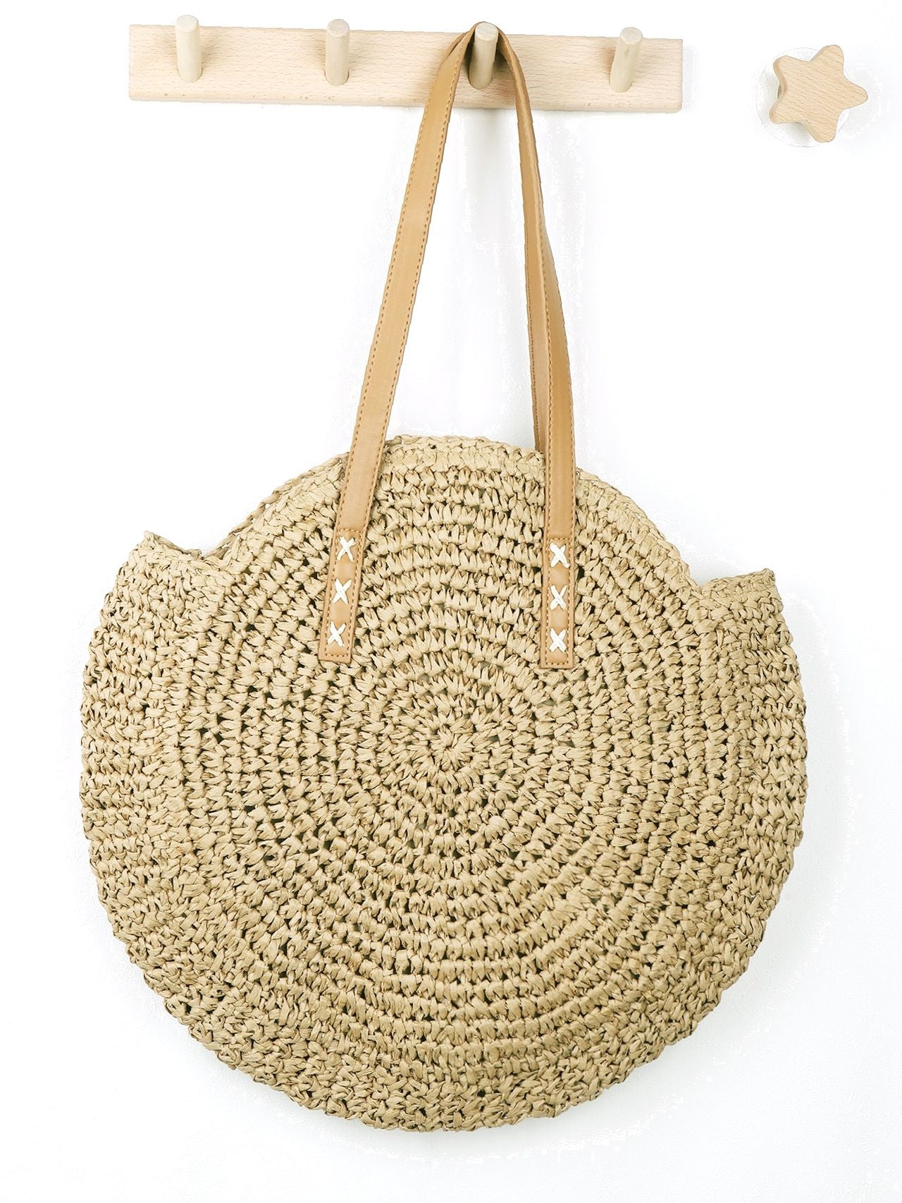 Futurecen - Minimalist Round Straw Bag  - Women Tote Bags