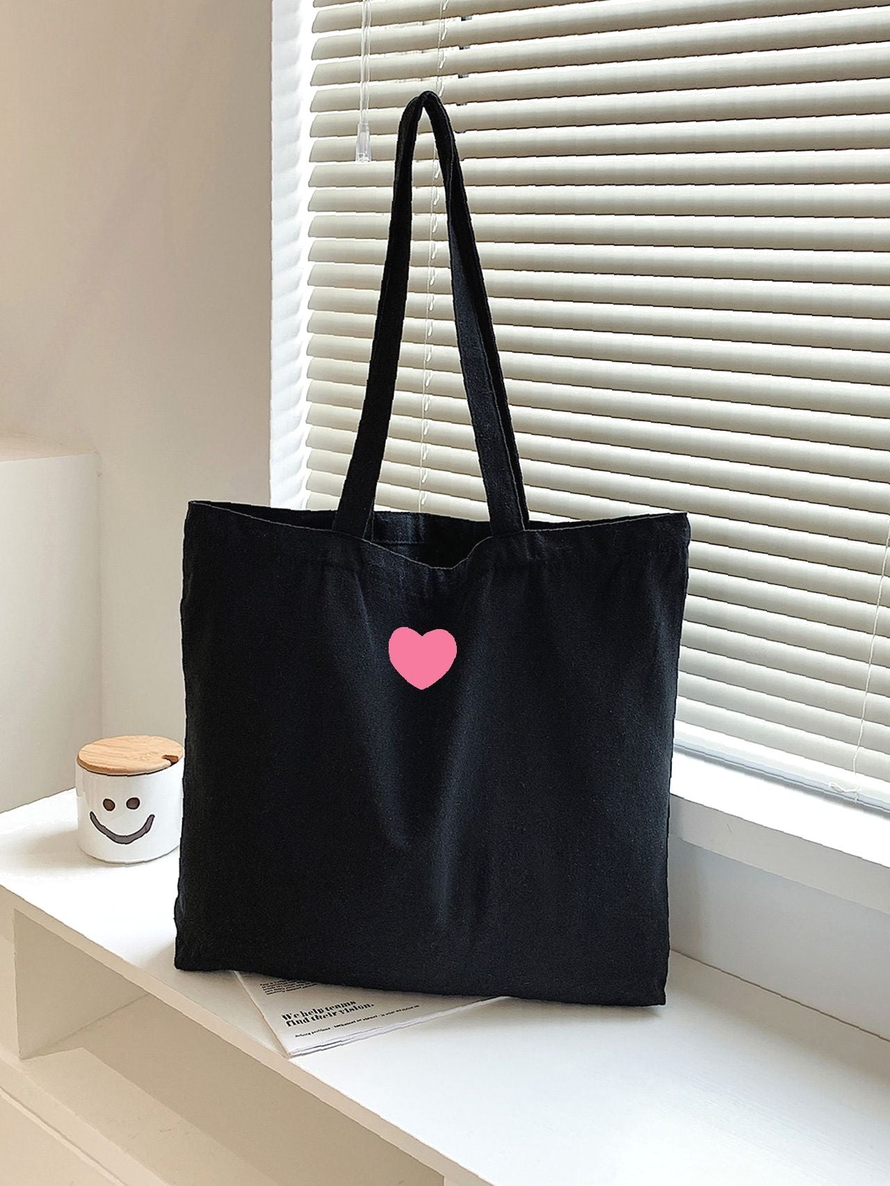 Futurecen - Heart Graphic Shopper Bag  - Women Tote Bags