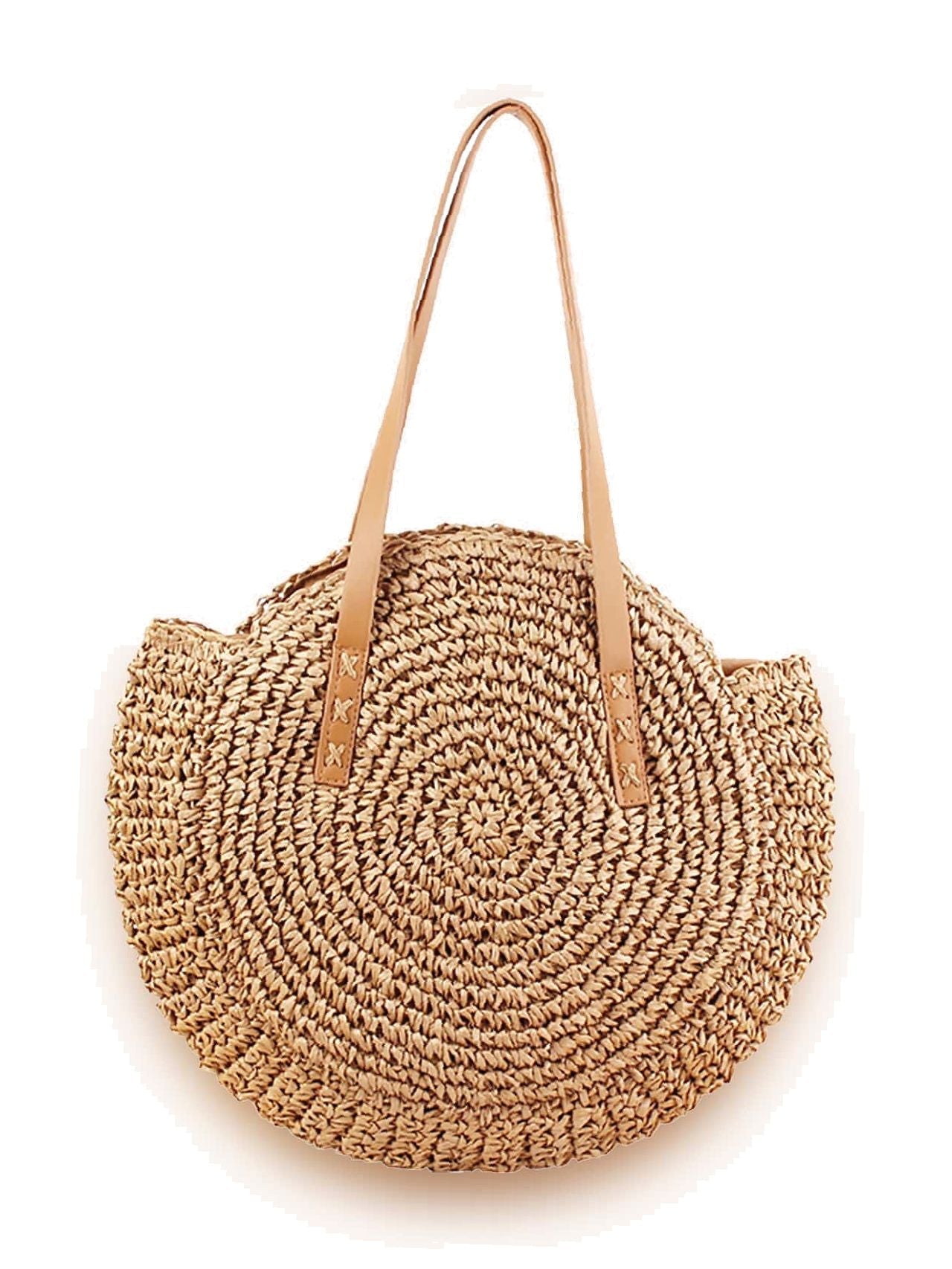 Futurecen - Circle Straw Shoulder Tote Bag  - Women Tote Bags