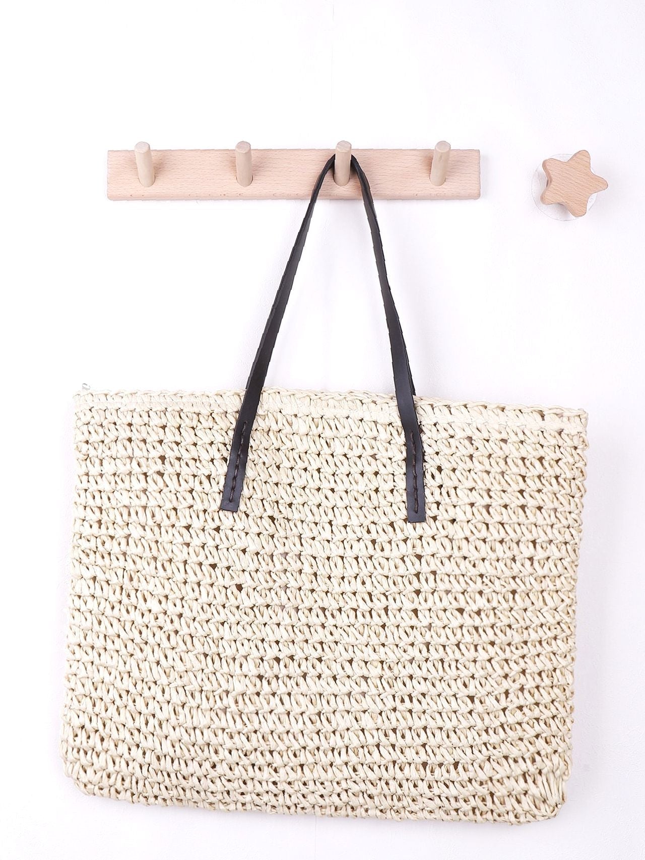 Futurecen - Minimalist Large Capacity Straw Bag  - Women Tote Bags