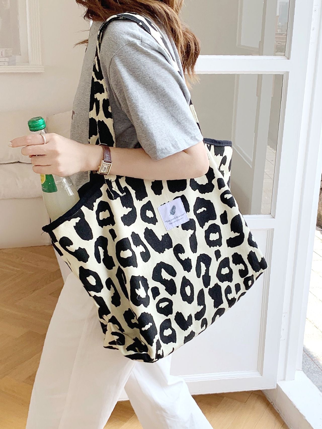 Futurecen - Leopard Tote Bag with Inner Pouch  - Women Tote Bags