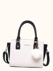 Futurecen - Pom-pom Charm Double Handle Tote Bag  - Women Tote Bags