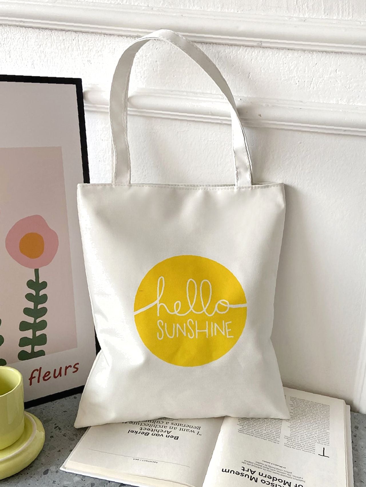 Futurecen - Letter Graphic Shopper Bag  - Women Tote Bags