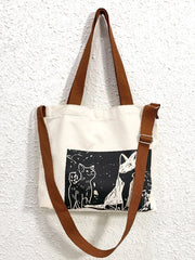 Futurecen - Cartoon Graphic Shopper Bag  - Women Tote Bags