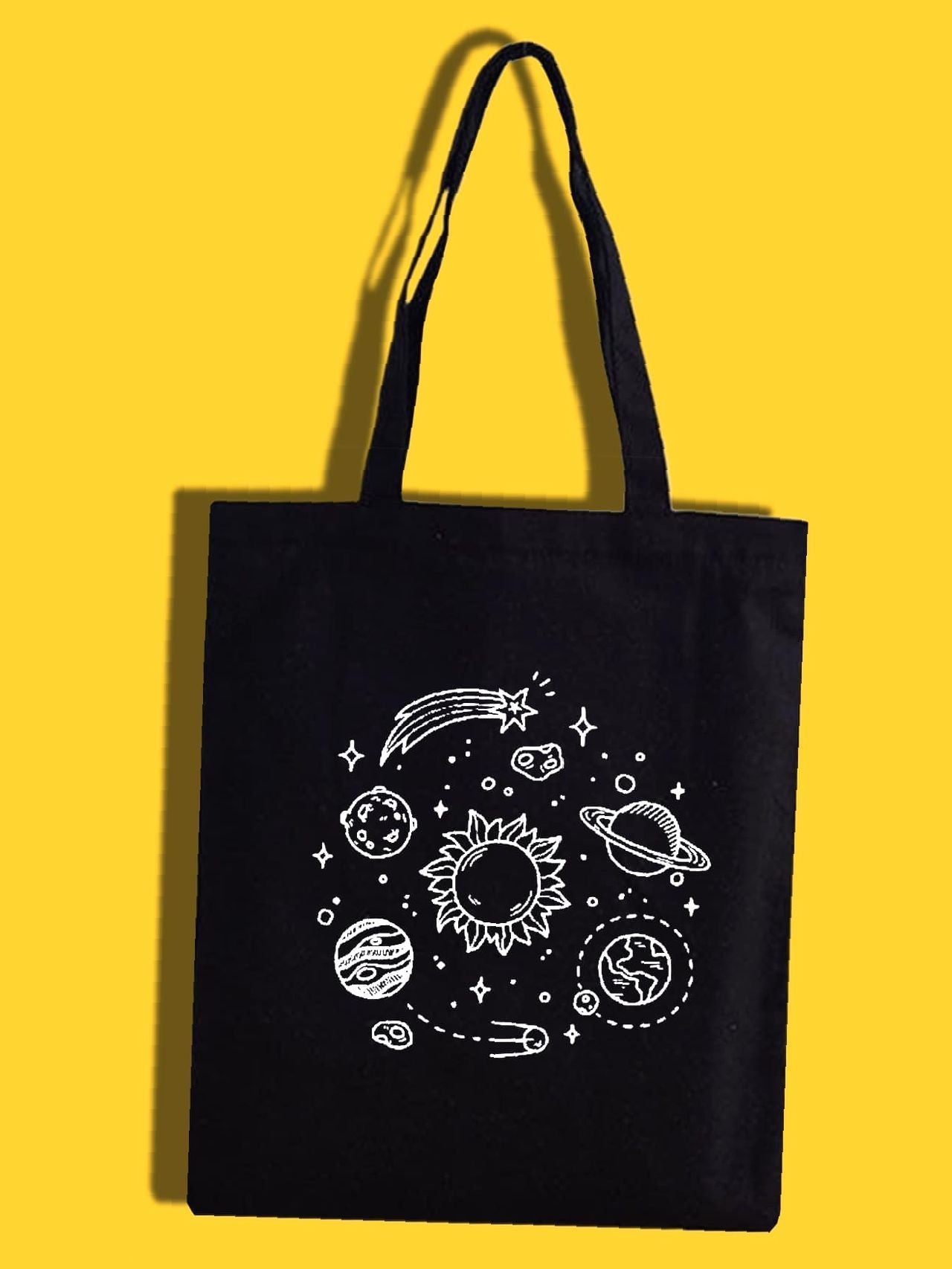 Futurecen - Planet Graphic Shopper Bag  - Women Tote Bags