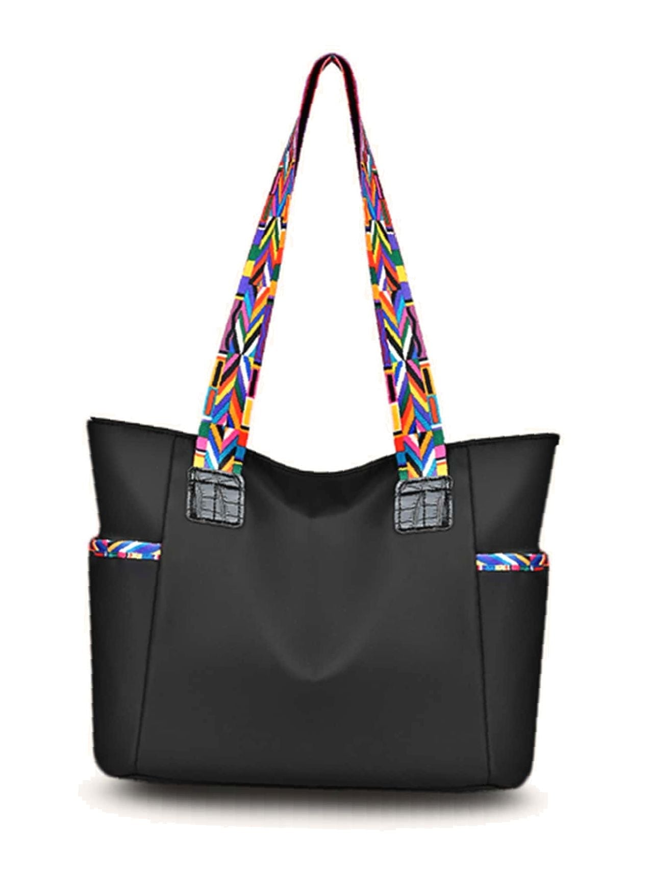 Futurecen - Large Capacity Geometric Print Strap Tote Bag  - Women Tote Bags