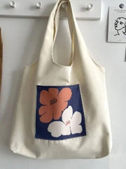 Futurecen - Floral Print Canvas Shopper Bag  - Women Tote Bags