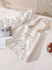 Futurecen - Letter & Cartoon Graphic Shopper Bag  - Women Tote Bags