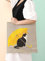 Futurecen - Cartoon Kitty Graphic Shoulder Tote Bag  - Women Tote Bags