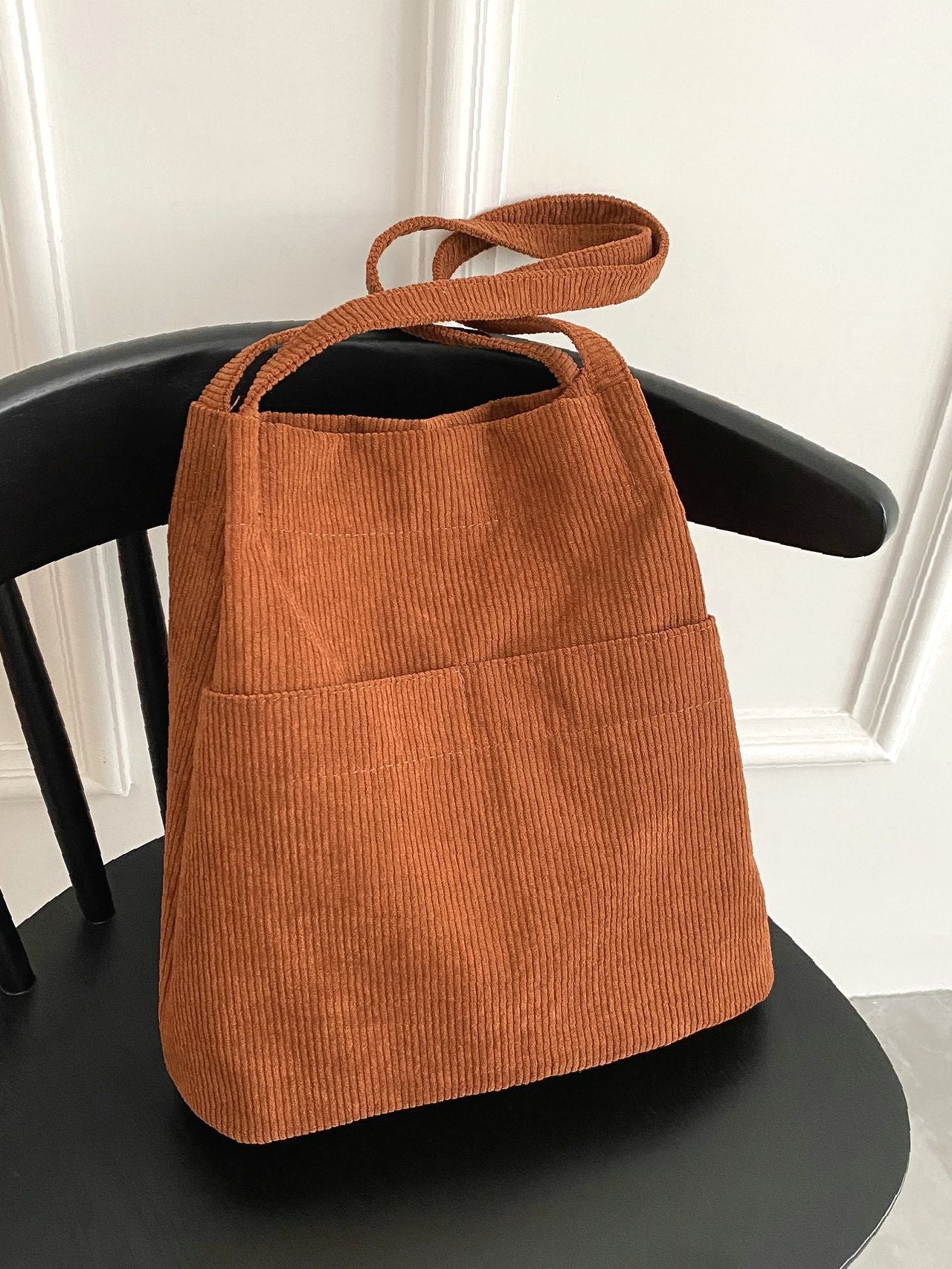 Futurecen - Minimalist Corduroy Tote Bag  - Women Tote Bags