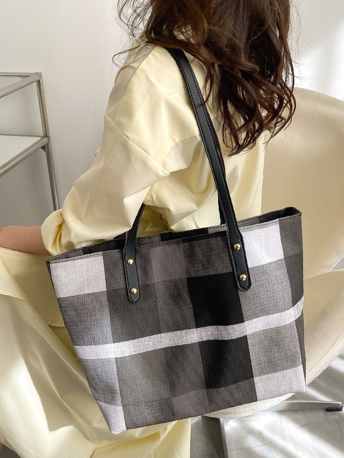 Futurecen - Colorblock Large Capacity Tote Bag  - Women Tote Bags