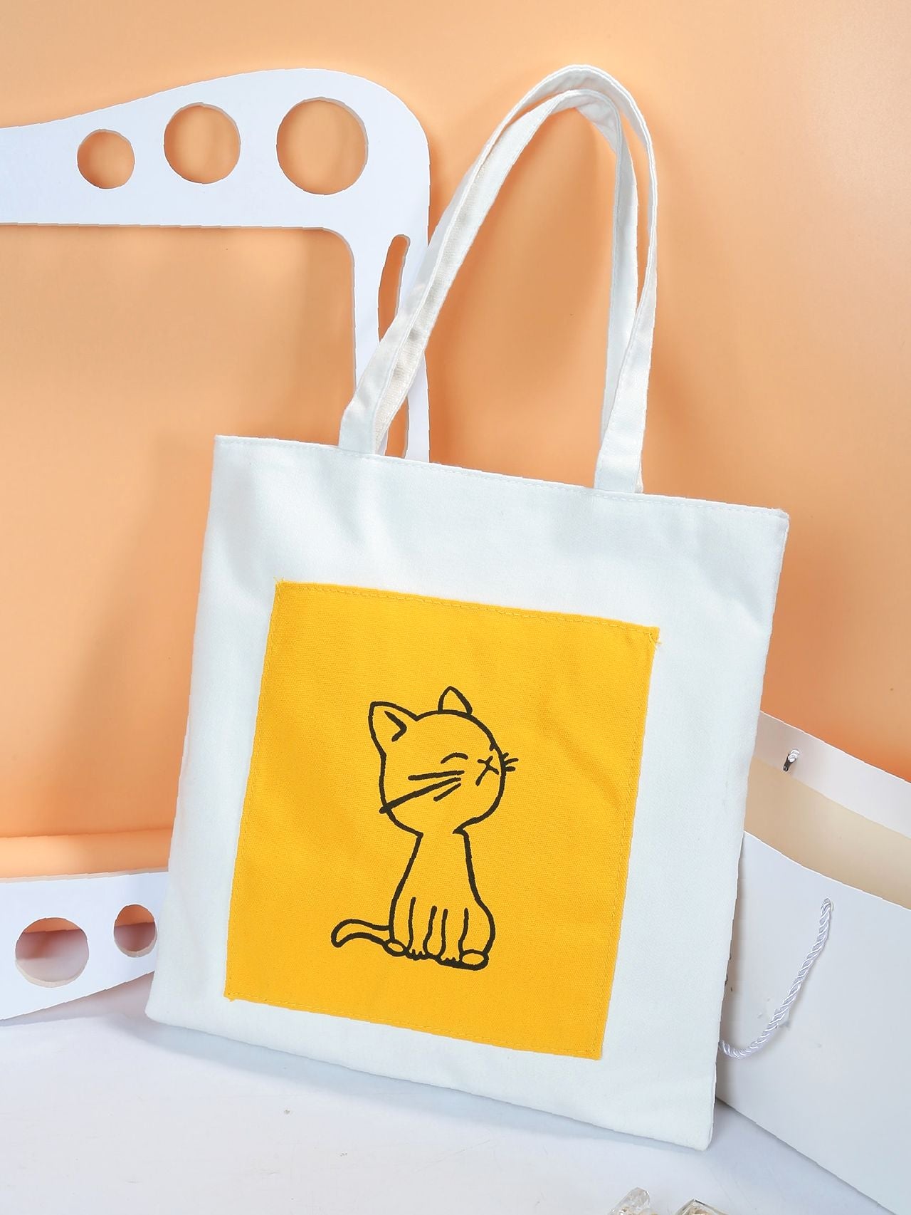 Futurecen - Cartoon Cat Print Tote Bag  - Women Tote Bags