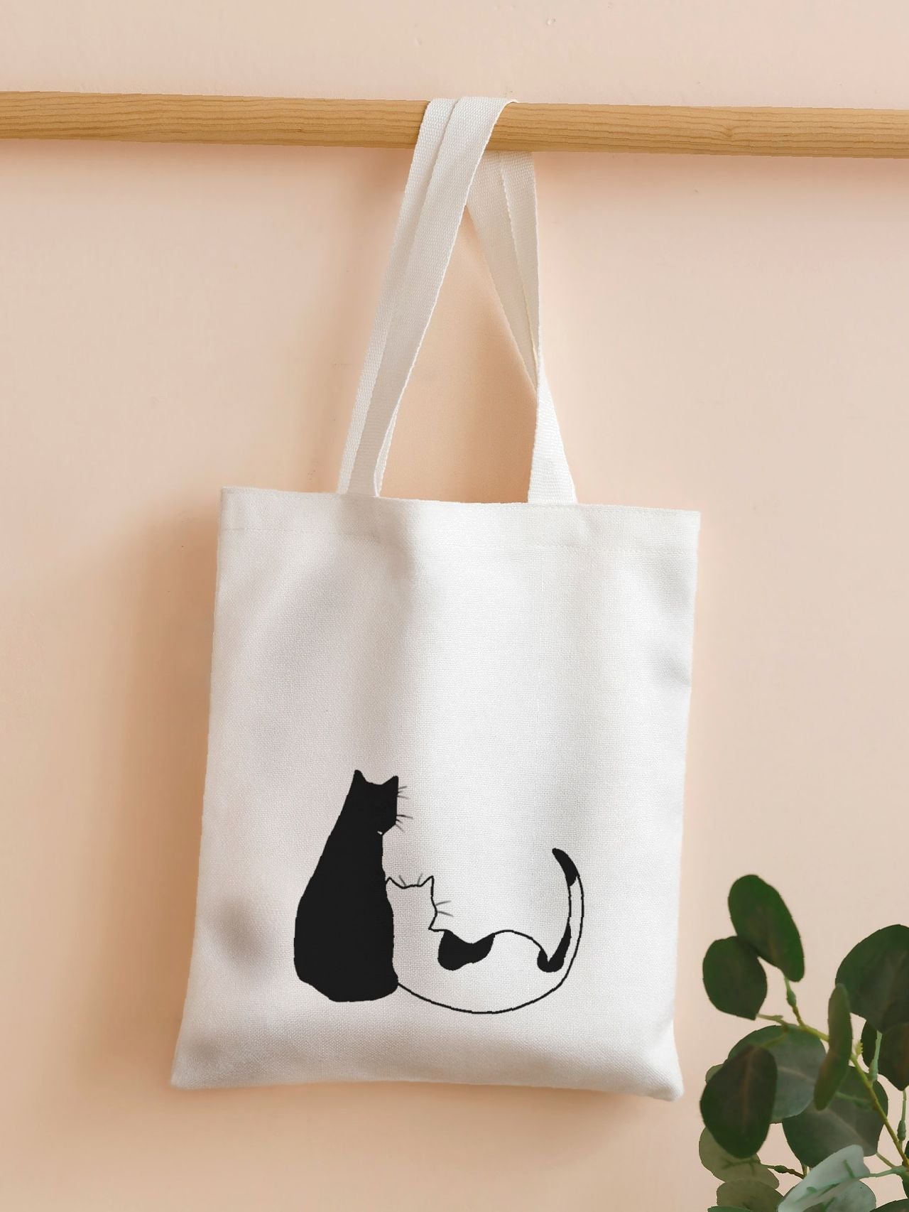 Futurecen - Cartoon Cat Graphic Shopper Bag  - Women Tote Bags