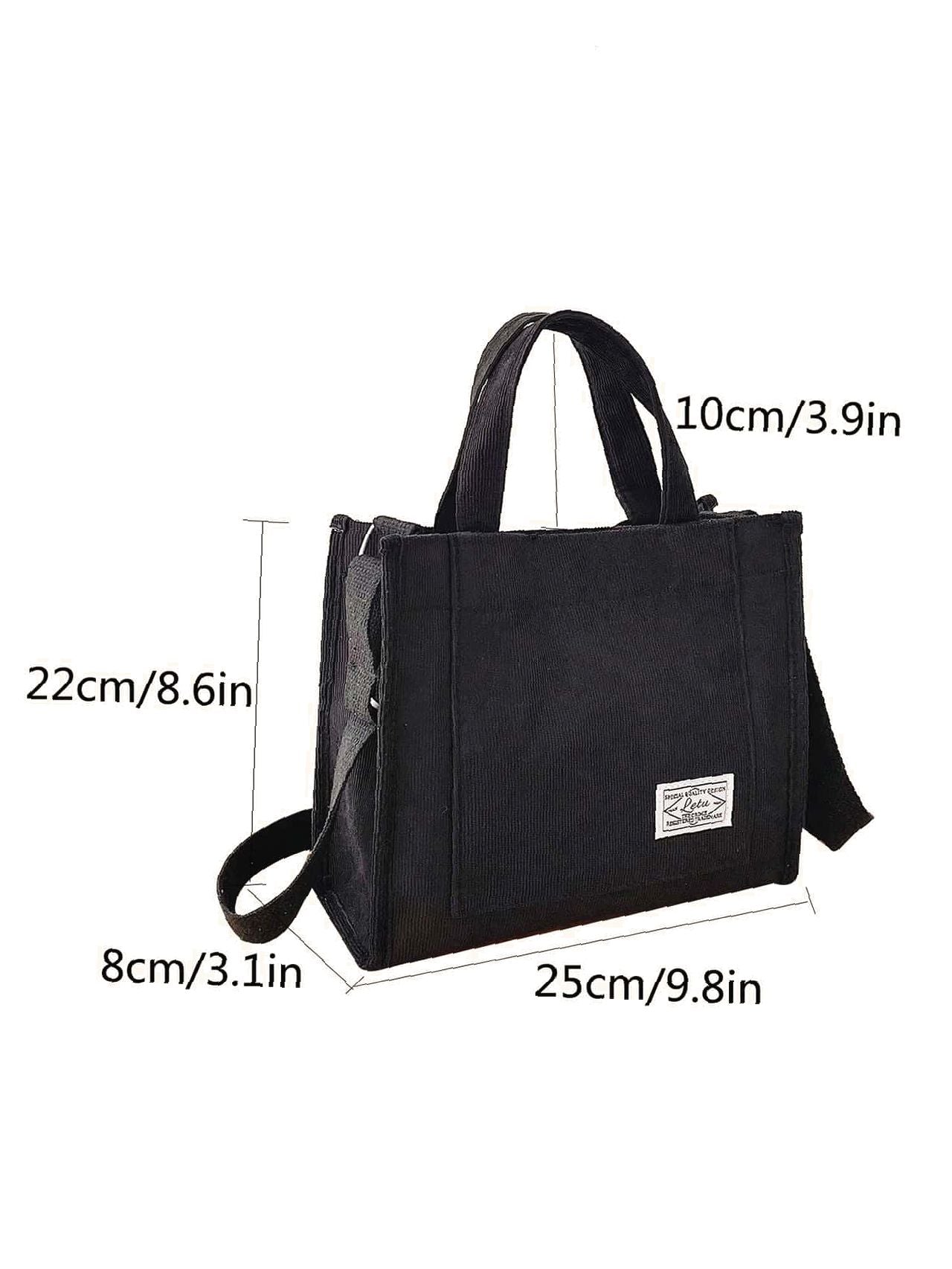 Futurecen - Letter Patch Top Handle Shopper Bag  - Women Tote Bags