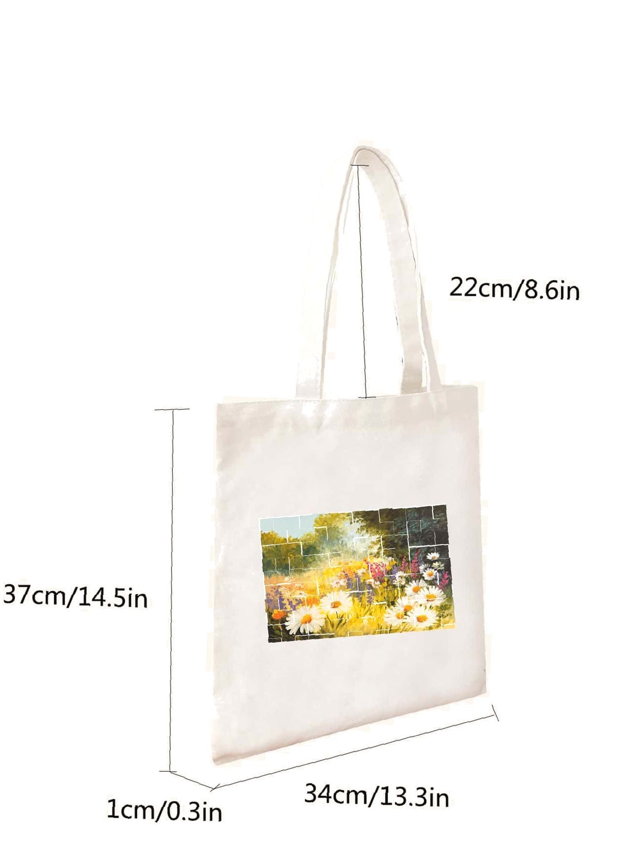 Futurecen - Floral Graphic Shopper Bag  - Women Tote Bags