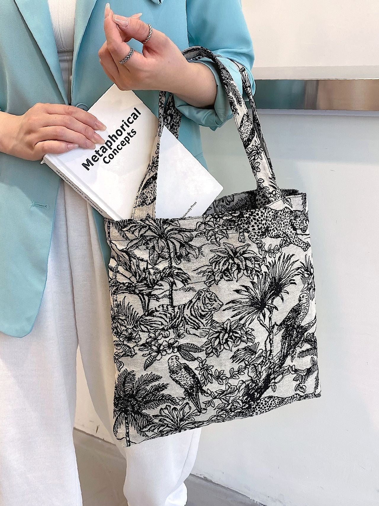 Futurecen - Tropical Graphic Shopper Bag  - Women Tote Bags