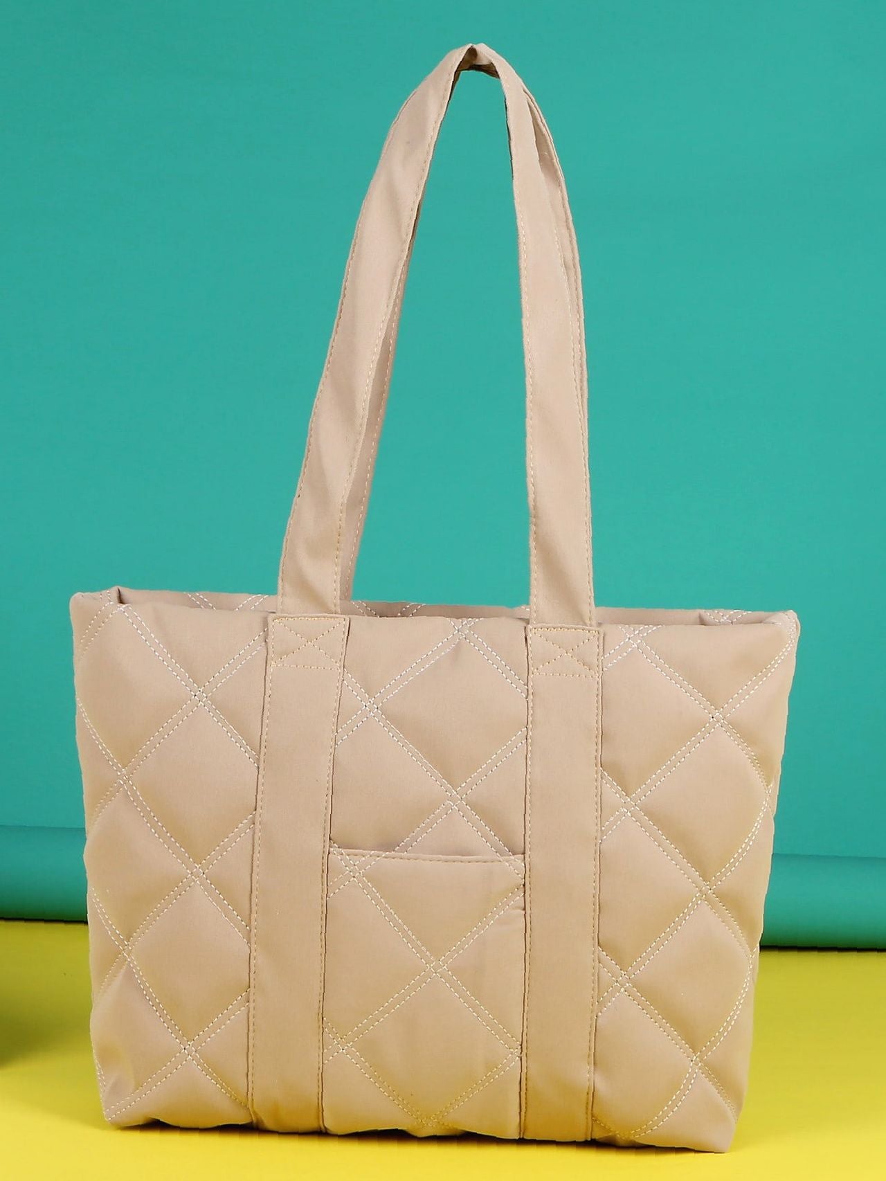 Futurecen - Minimalist Quilted Shoulder Tote Bag  - Women Tote Bags