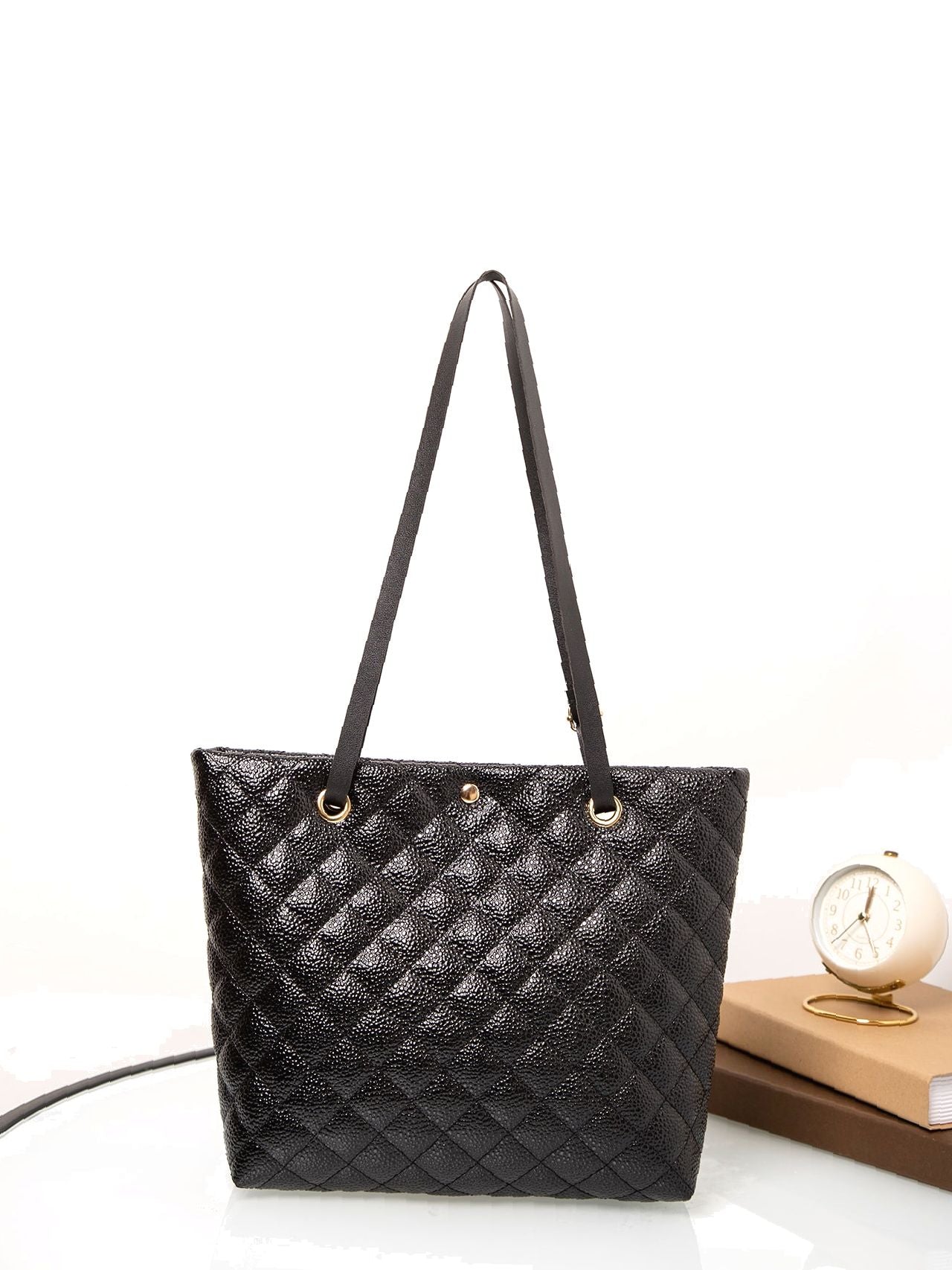 Futurecen - Quilted Pattern Shoulder Tote Bag  - Women Tote Bags