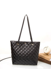 Futurecen - Quilted Pattern Shoulder Tote Bag  - Women Tote Bags