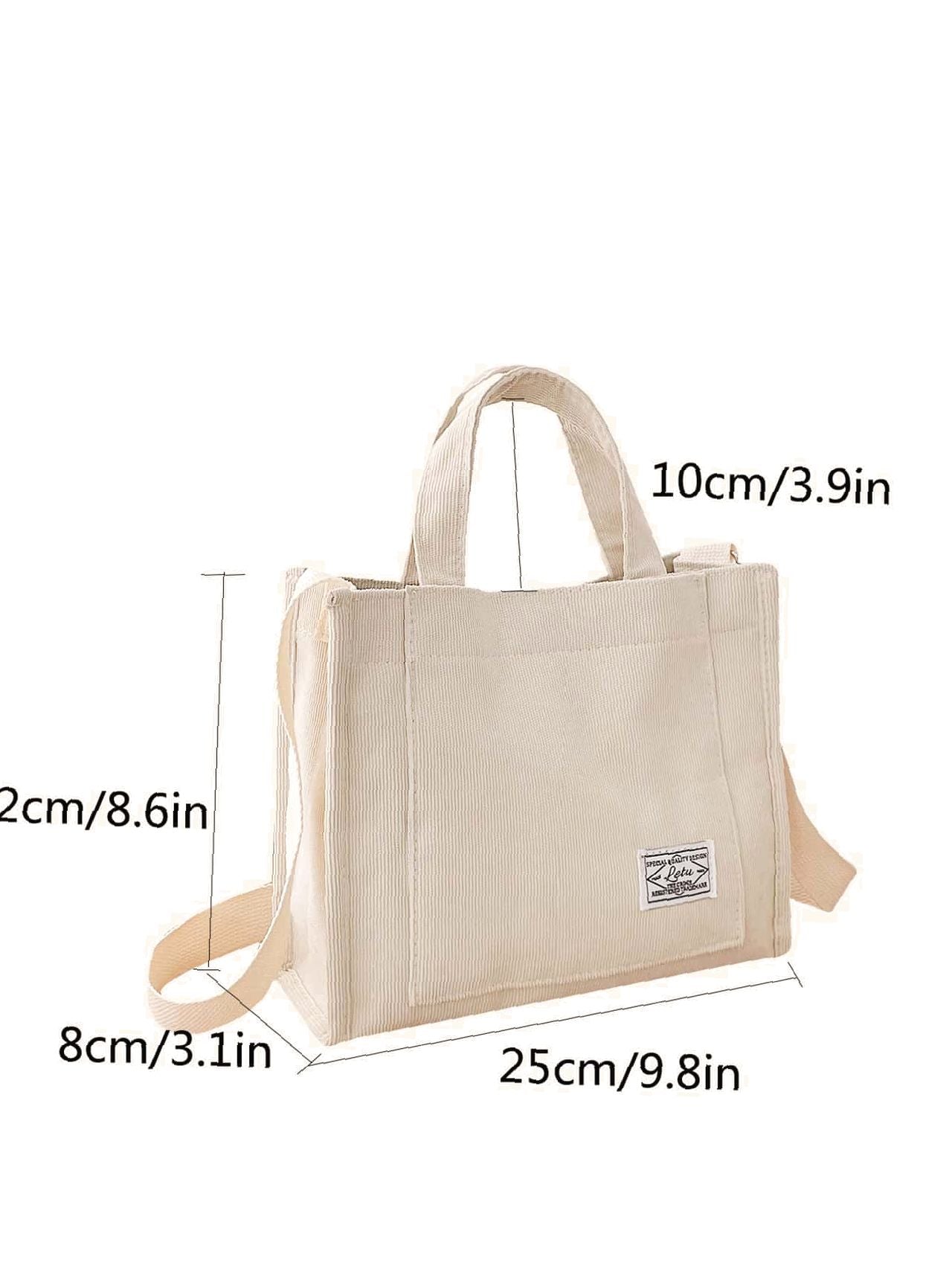 Futurecen - Letter Patch Top Handle Shopper Bag  - Women Tote Bags