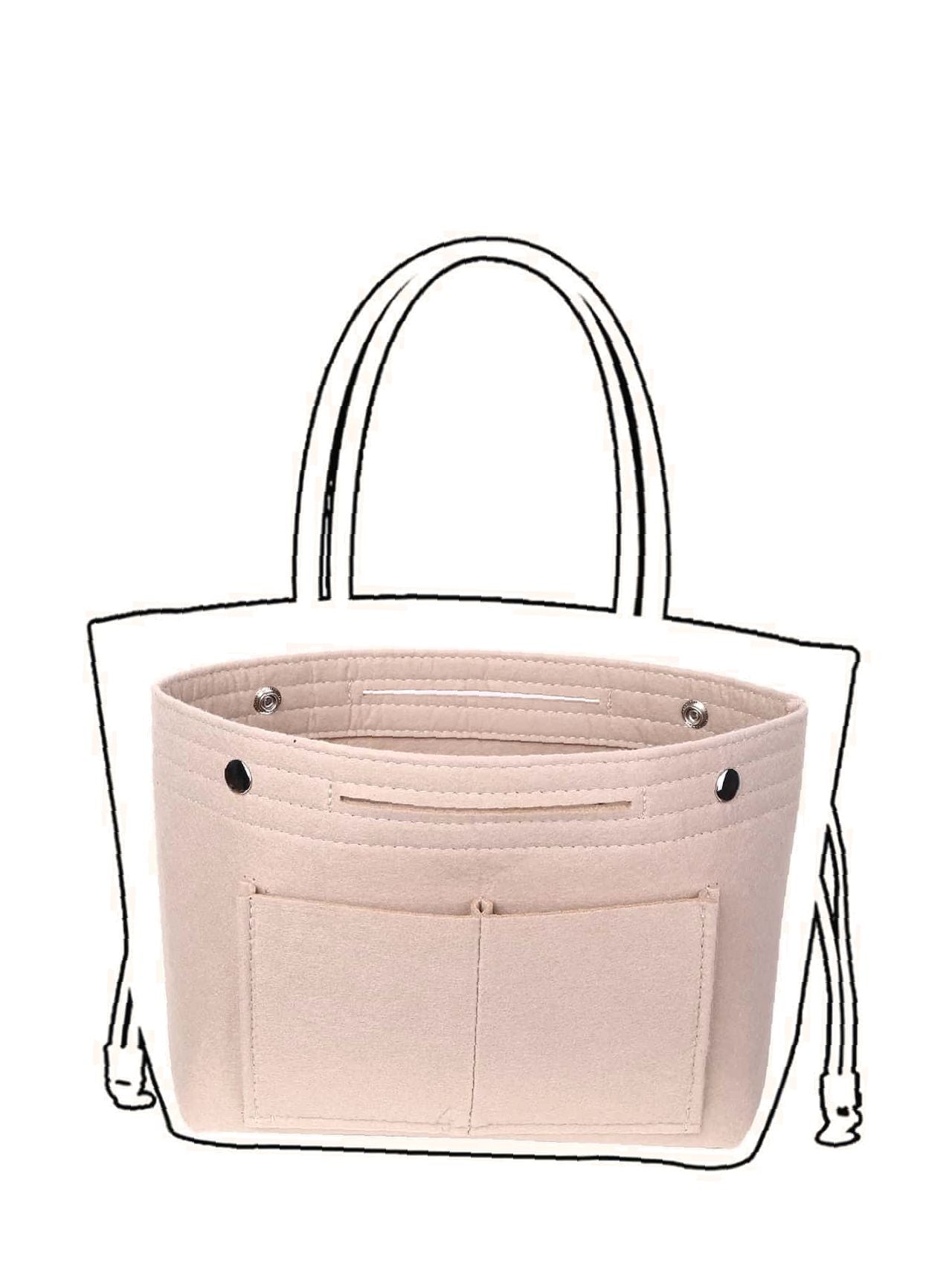 Futurecen - Minimalist Studded Decor Bag Insert  - Women Tote Bags