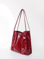 Futurecen - Artificial Patent Leather Large Capacity Shoulder Tote Bag  - Women Tote Bags