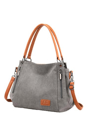 Futurecen - Zipper Decor Two Tone Shoulder Tote Bag  - Women Tote Bags