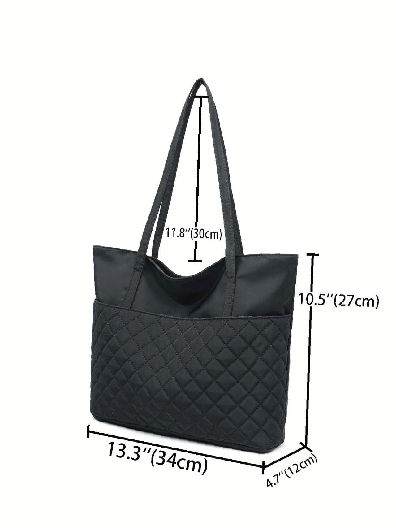 Futurecen - Argyle Quilted Large Capacity Shoulder Tote Bag  - Women Tote Bags